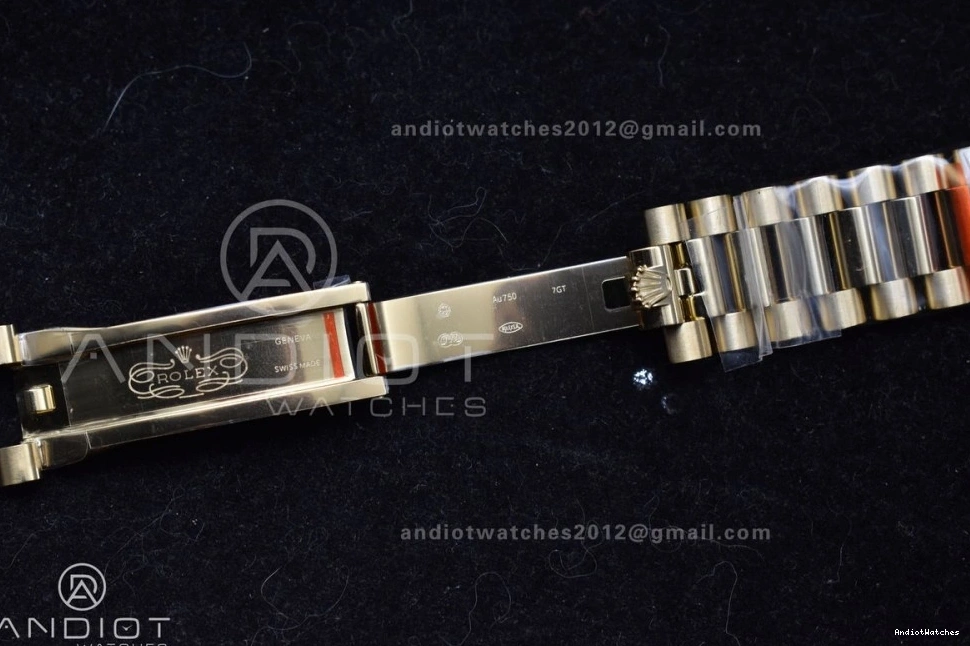 On 904L Dial YG Tungsten Bracelet Weighted White 40 Contemporary DayDate Steel Markers V A2836 GMF Stick 730 President 0901